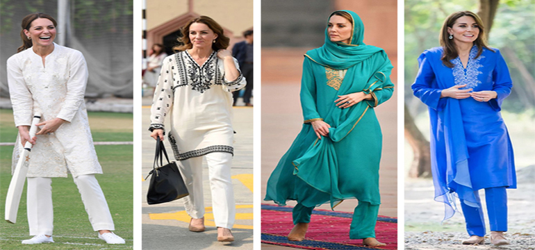 Shalwar Kameez ala Kate Middleton Saat ke Pakistan Jadi Inspirasi Baju Lebaran 2020